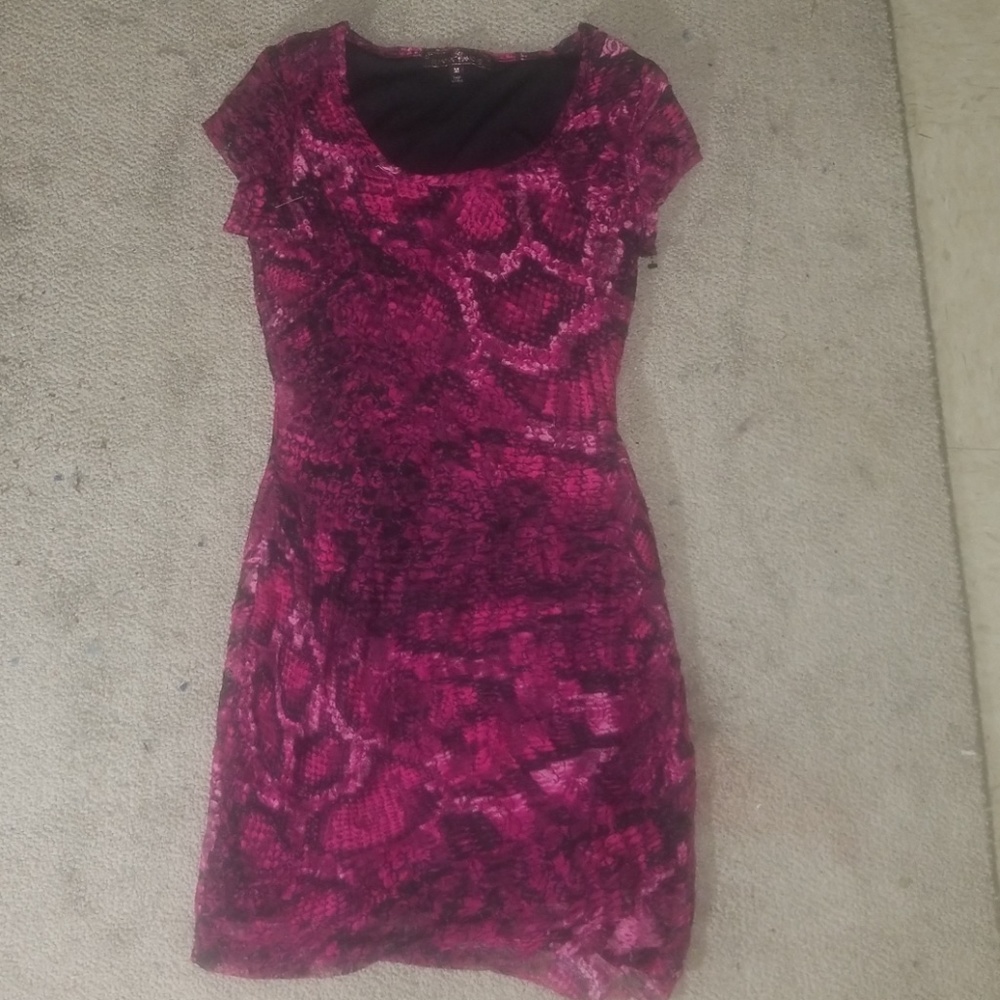 Leopard flower type print bodycon dress